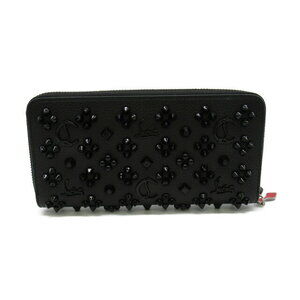 Christian Louboutin long round black wallet leather